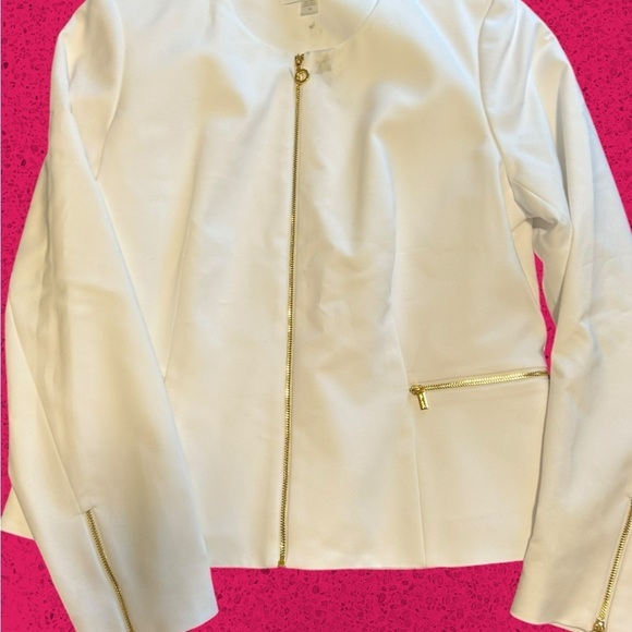 NWT Calvin Klein white Blazer with minor stains sz 14 - Picture 1 of 10